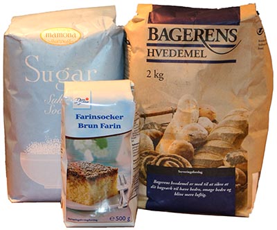 Sukker og mel er kulhydrater